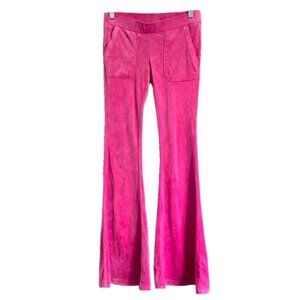 Y2K Style Hot Pink Velour Low Rise Flare Pants - S, very Juicy!!! 💖